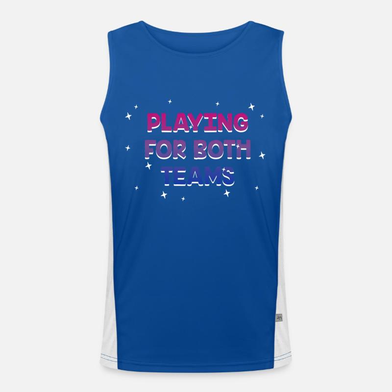 Playing for Both Teams Bisexual LGBTQ Bi Pride Men's Functional Contrast Tank Top 