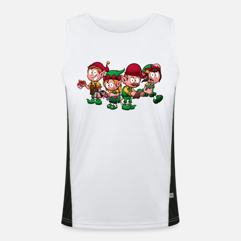 Christmas Worker Elves Men's Functional Contrast Tank Top 
