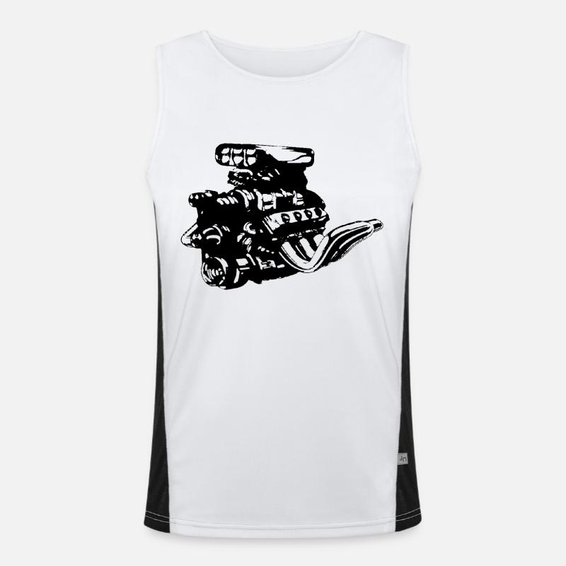V8 Motor Funktionelles Kontrast-Tank Top für Männer 