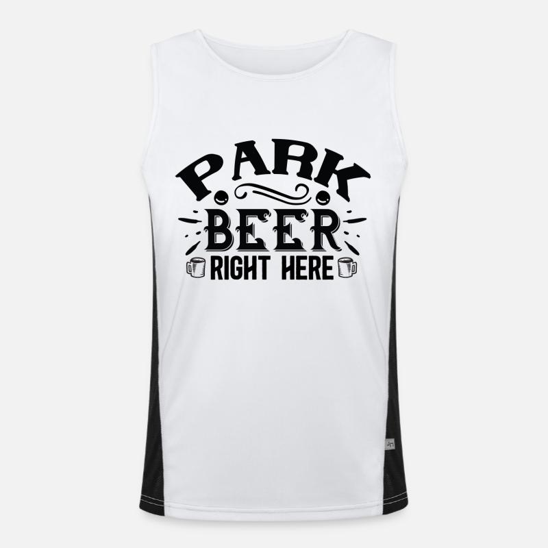 Park Beer Right Here Funktionelles Kontrast-Tank Top für Männer 