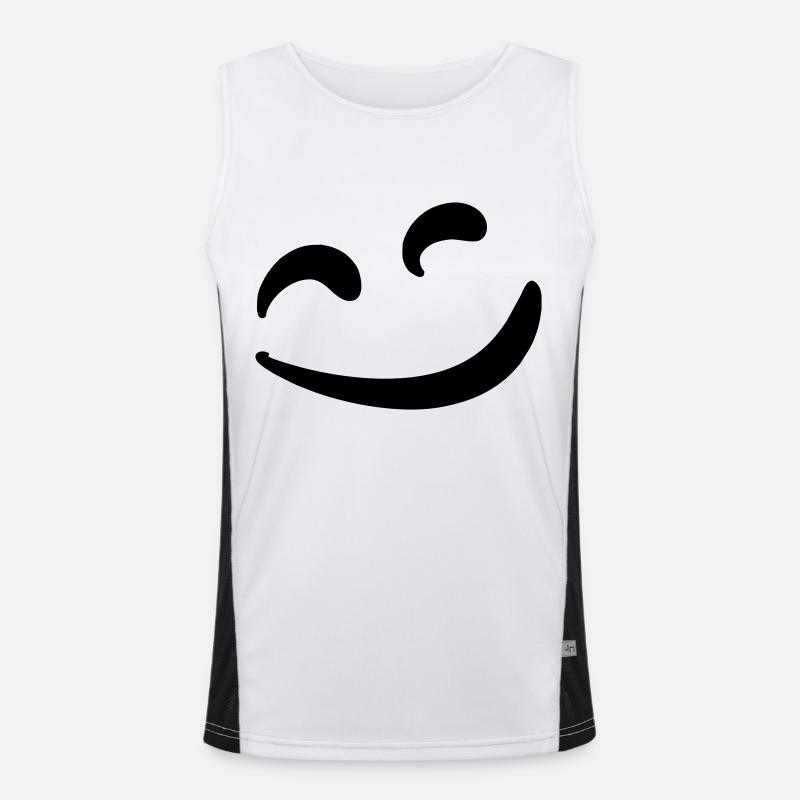 smile, smile, happy, laughing face Men's Functional Contrast Tank Top 