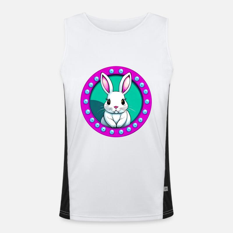 Easter Gift Easter - Men's Functional Contrast Tank Top  - white/black