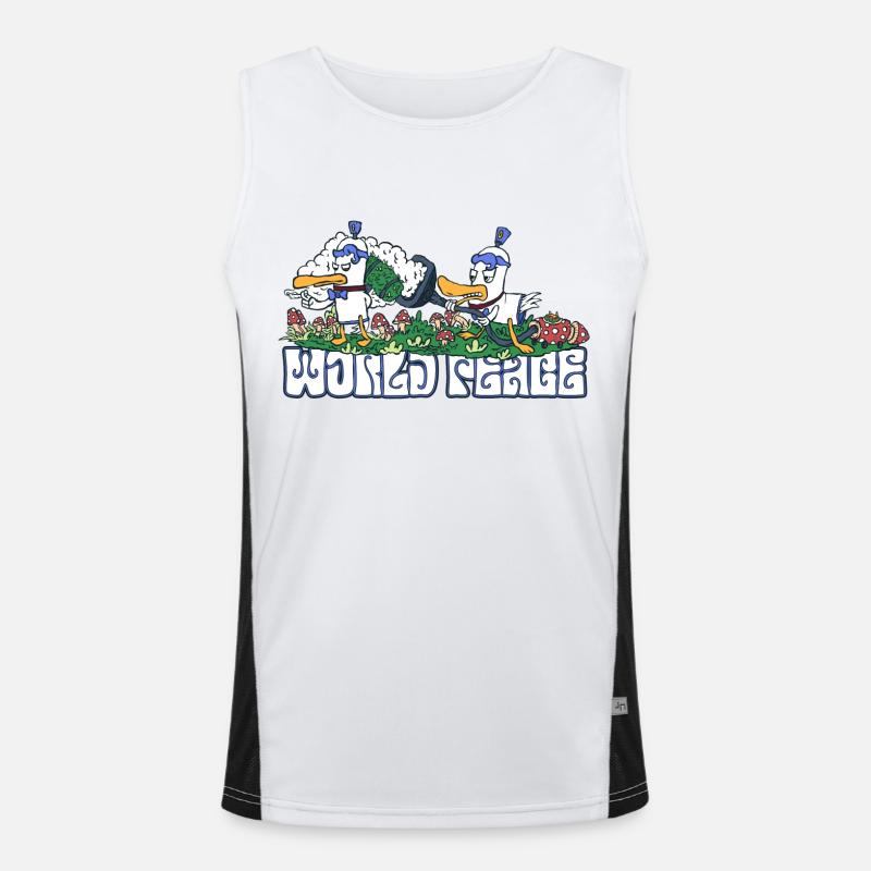 420 World Peace Le Quack Funktionelles Kontrast-Tank Top für Männer 