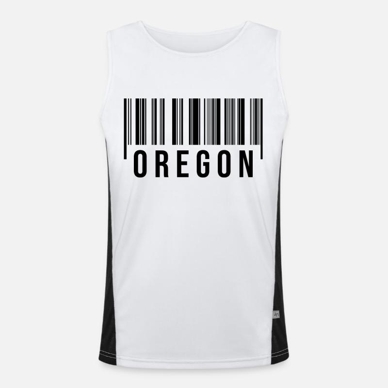 Oregon Strichcode Funktionelles Kontrast-Tank Top für Männer 