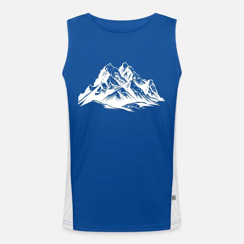 Berge Alpen Silhouette Funktionelles Kontrast-Tank Top für Männer 