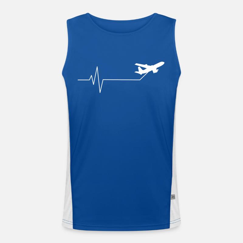 Herzschlag Flugzeug Pilot Funktionelles Kontrast-Tank Top für Männer 