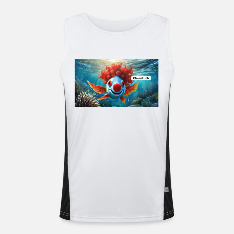 Pun ambiguous german expression - Clownfisch - Men's Functional Contrast Tank Top  - white/black
