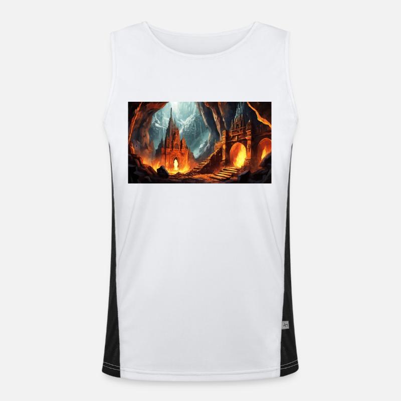 wunderschöne mythische Orte – Avalon Funktionelles Kontrast-Tank Top für Männer 