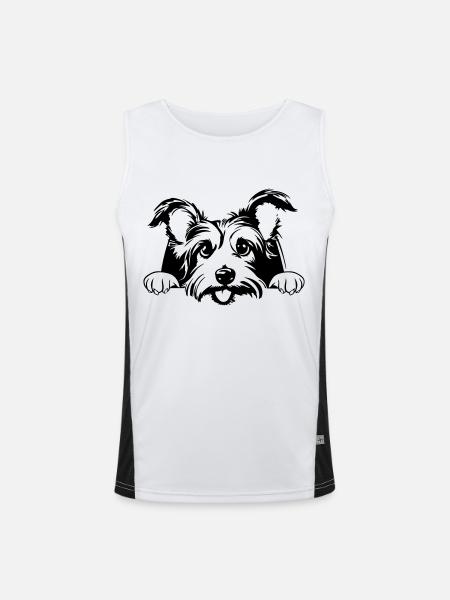 Petit Terrier - Débardeur respirant contrasté Homme  - blanc/noir