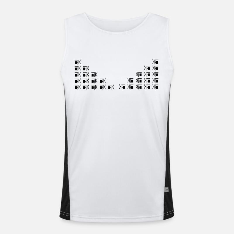 unique pattern - Men's Functional Contrast Tank Top  - white/black