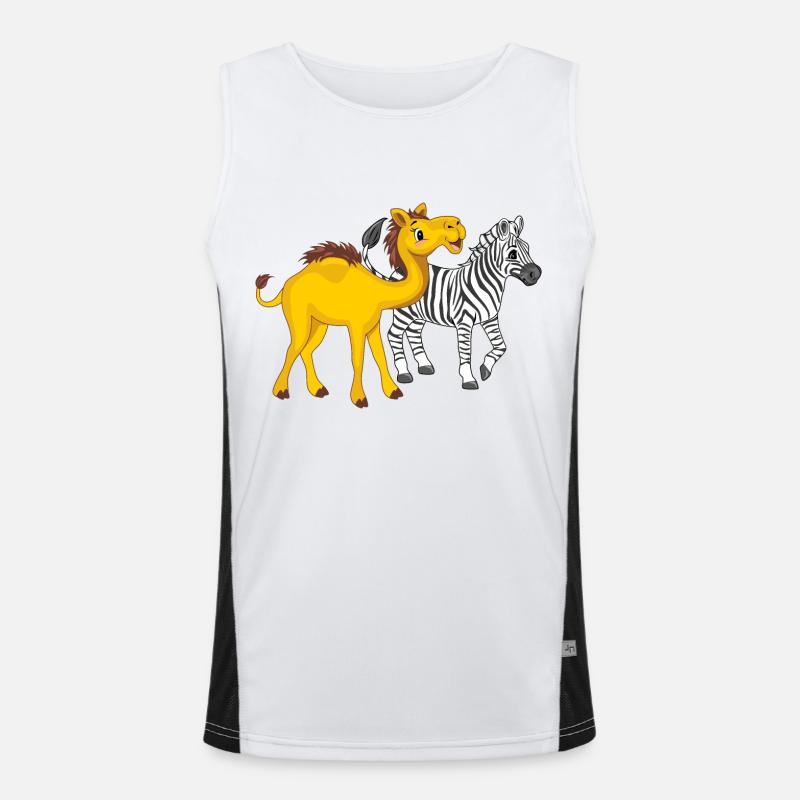 Niedliches Kamel und Zebra Funktionelles Kontrast-Tank Top für Männer 