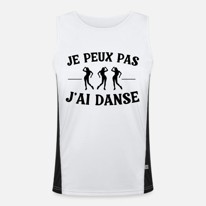 I can't I danced - Men's Functional Contrast Tank Top  - white/black