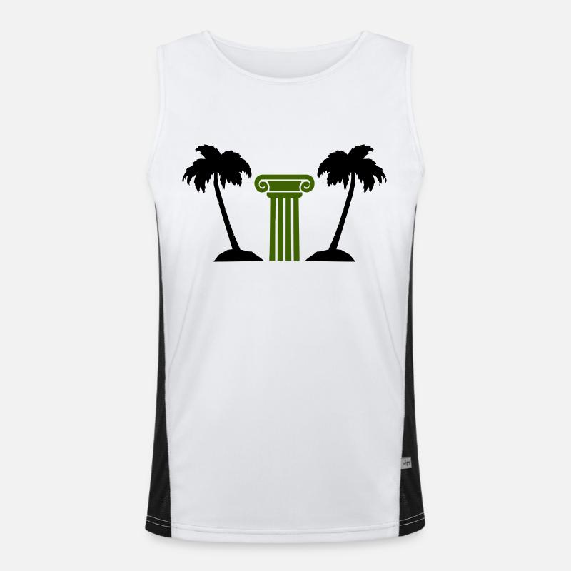 Palm Tree Column - Men's Functional Contrast Tank Top  - white/black