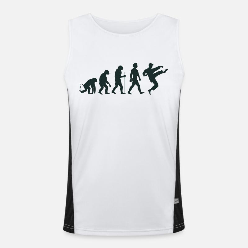 Karate Evolution - Men's Functional Contrast Tank Top  - white/black