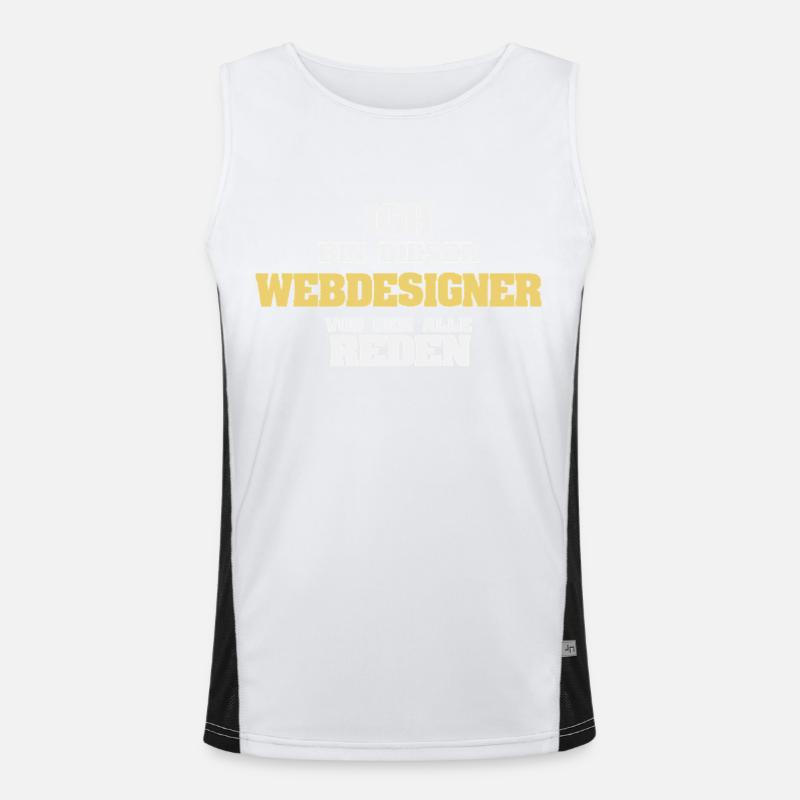 Web designer as a profession - Men's Functional Contrast Tank Top  - white/black