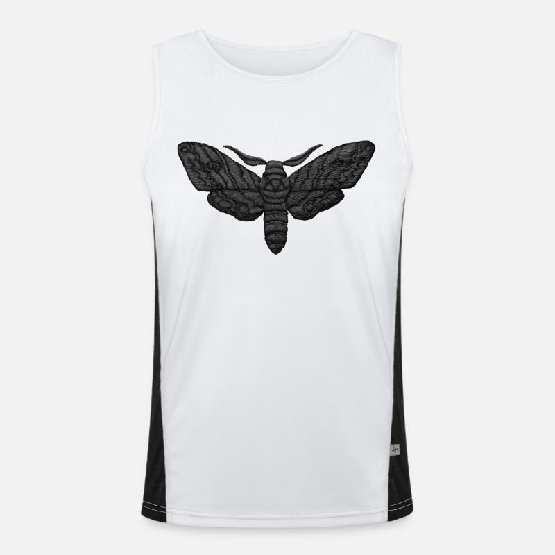 Black Moth – Mystical Embroidered Pattern Men's Functional Contrast Tank Top 