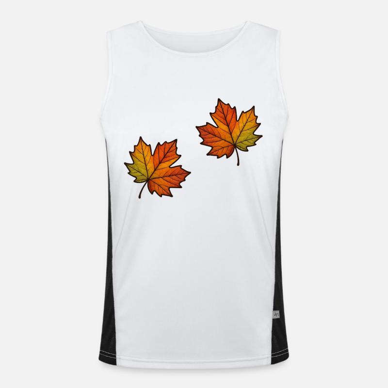 Leaf Autumn Maple Leaf 2 - Men's Functional Contrast Tank Top  - white/black