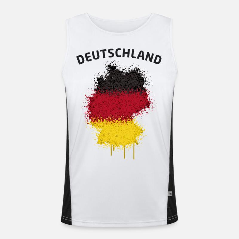 Germany Map flag graffiti text Men's Functional Contrast Tank Top 