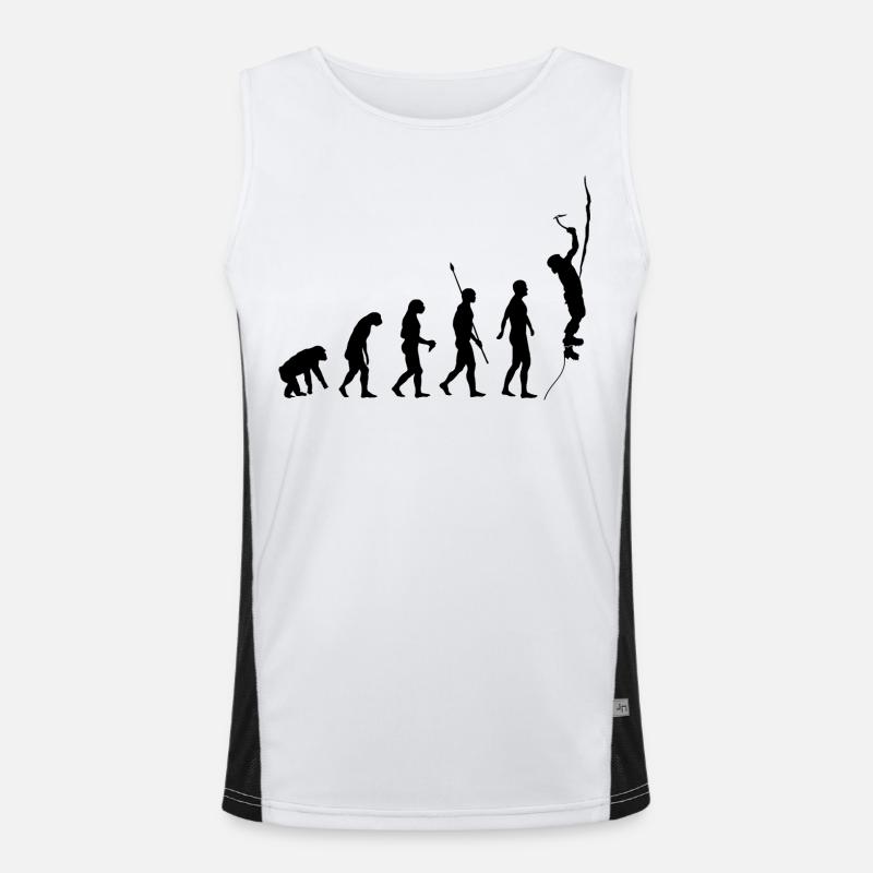 Human evolution, ice climbing, ice climbers Men's Functional Contrast Tank Top 