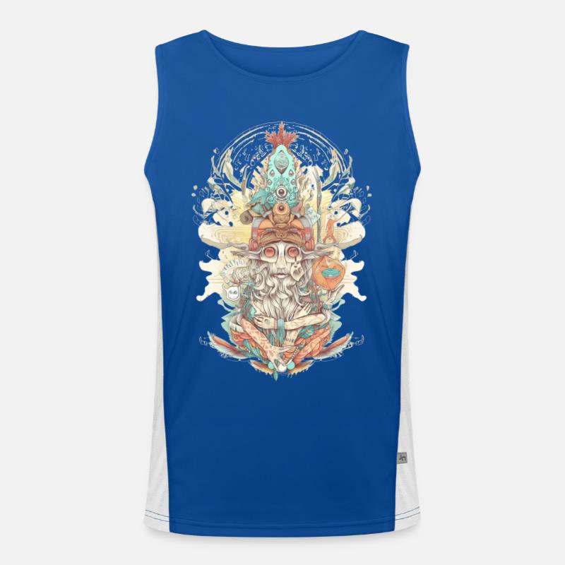 Trippy Schamane Funktionelles Kontrast-Tank Top für Männer