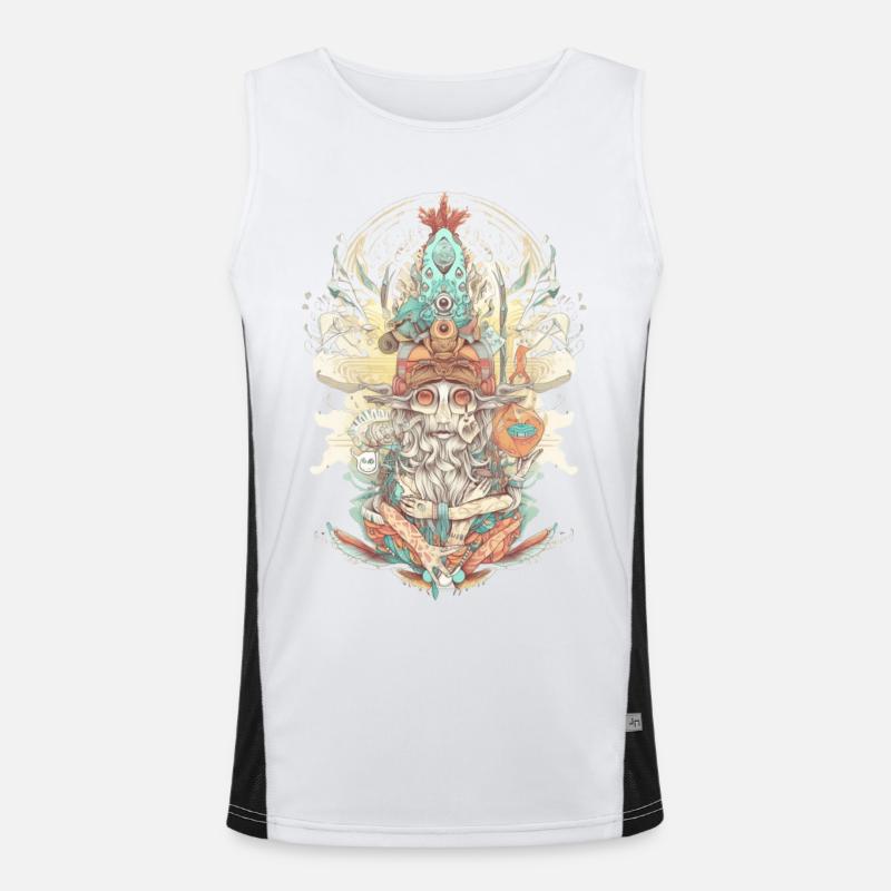 Trippy Schamane Funktionelles Kontrast-Tank Top für Männer 