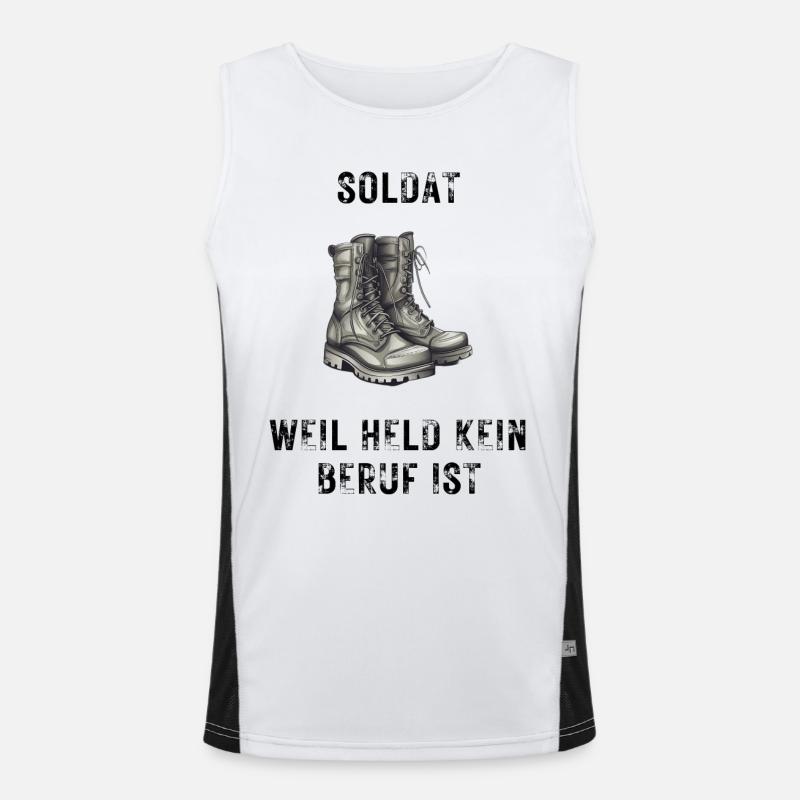 Soldat weil Held kein Problem ist Funktionelles Kontrast-Tank Top für Männer 
