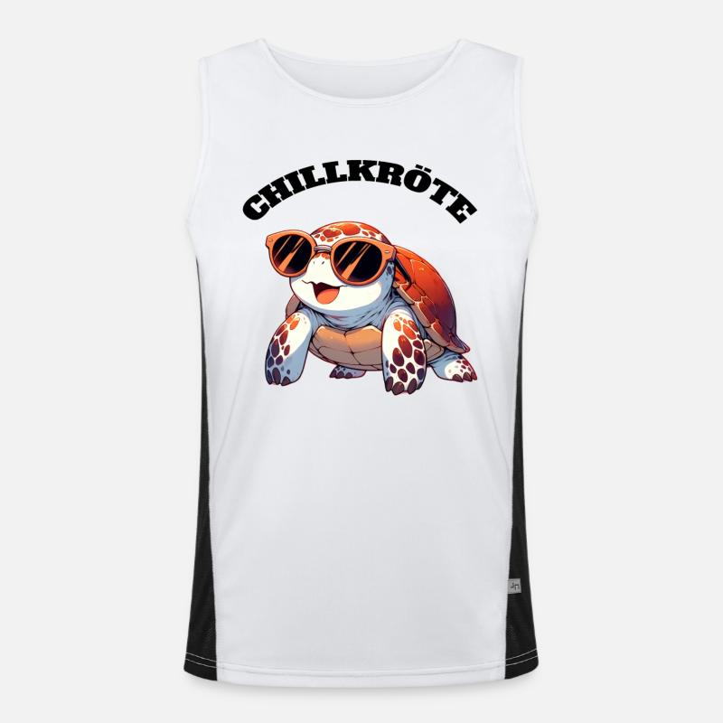 Chill Toad Turtle - Men's Functional Contrast Tank Top  - white/black