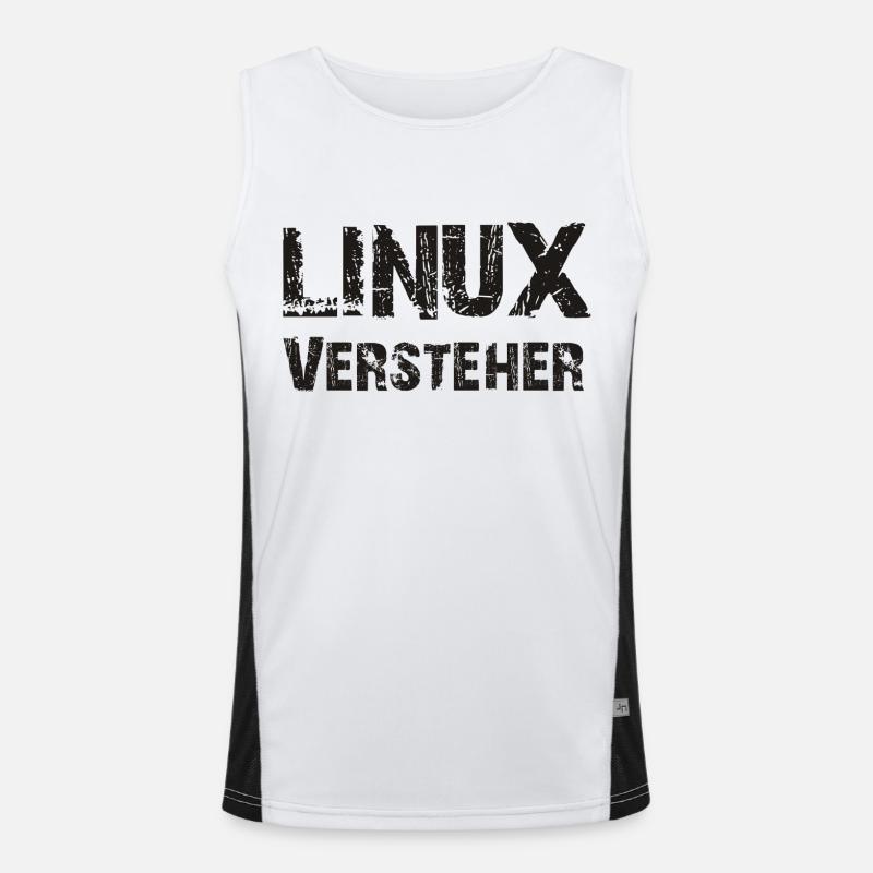 linux understanders - Men's Functional Contrast Tank Top  - white/black