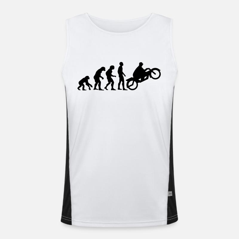 motor evolution 2 - Men's Functional Contrast Tank Top  - white/black