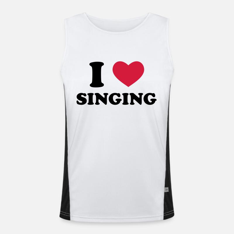 I Love Singing - Men's Functional Contrast Tank Top  - white/black