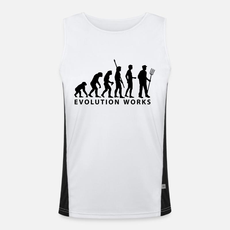 evolution_bauer - Men's Functional Contrast Tank Top  - white/black