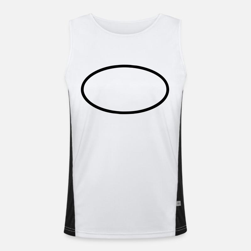 Oval (customize) - Men's Functional Contrast Tank Top  - white/black