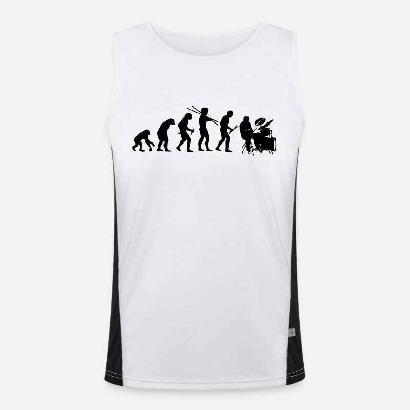 Evolutionary development - Men's Functional Contrast Tank Top  - white/black