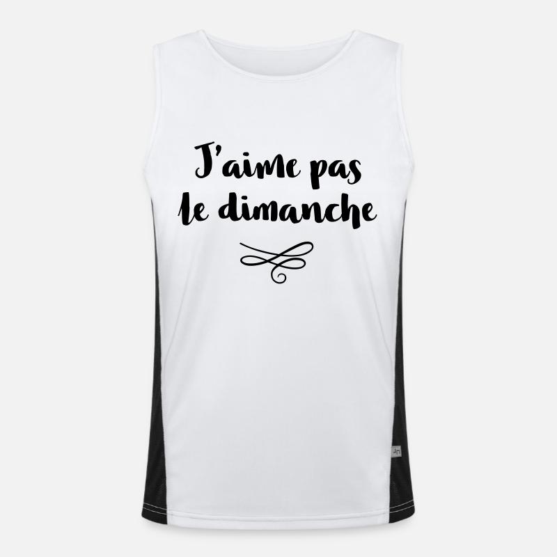J'aime pas le dimanche Débardeur respirant contrasté Homme 