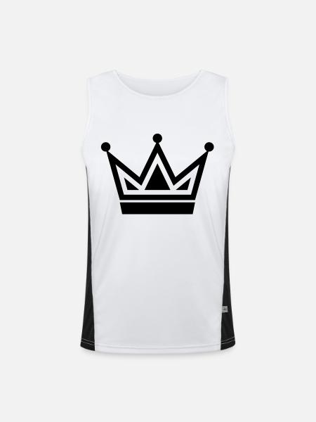 crown8 - Men's Functional Contrast Tank Top  - white/black