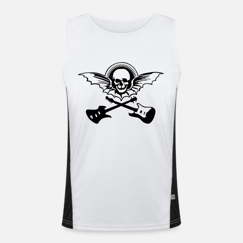flugschaedel_092011_a_1c - Men's Functional Contrast Tank Top - white/black