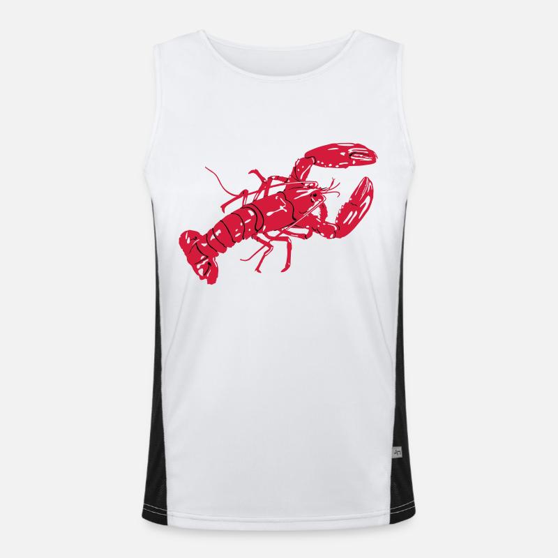 LobsterWhiteTee Men's Functional Contrast Tank Top 