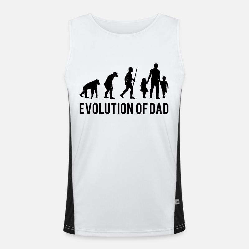 Evolution of Dad - Men's Functional Contrast Tank Top  - white/black