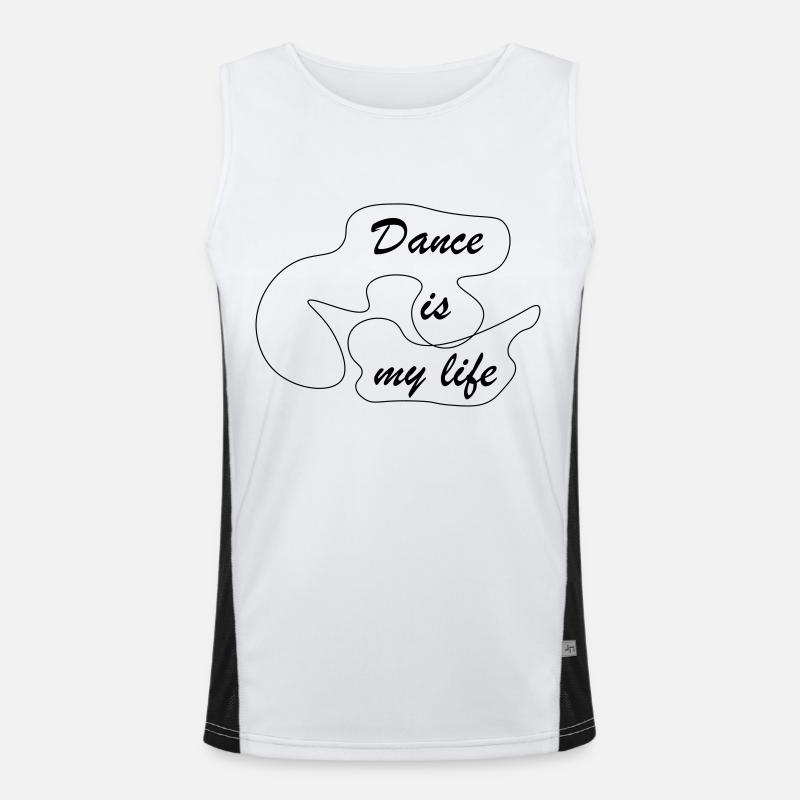 Dance is my life - Men's Functional Contrast Tank Top  - white/black