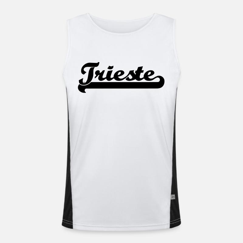 trieste writing - Men's Functional Contrast Tank Top  - white/black