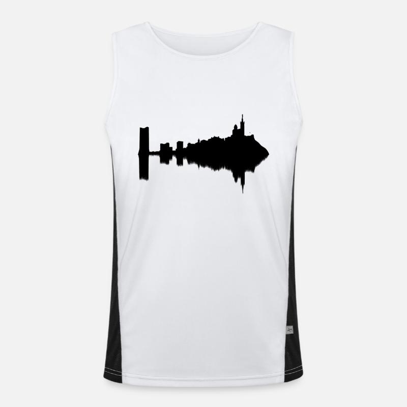 Marseille, fun reflection Men's Functional Contrast Tank Top 