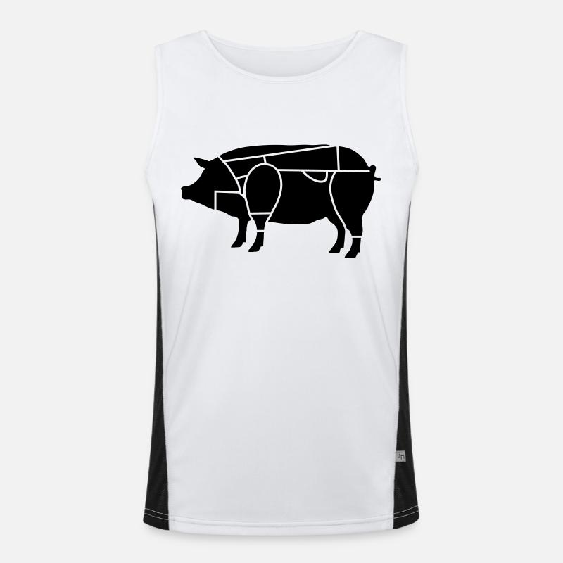 Schweinemetzger_b1 Funktionelles Kontrast-Tank Top für Männer 