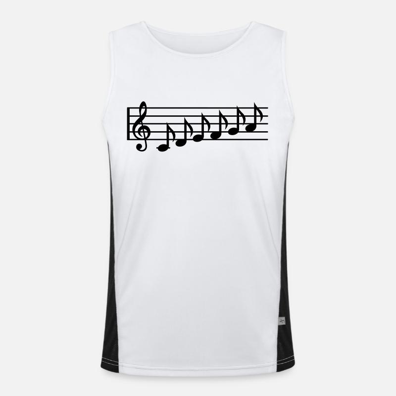 Notes - Men's Functional Contrast Tank Top  - white/black