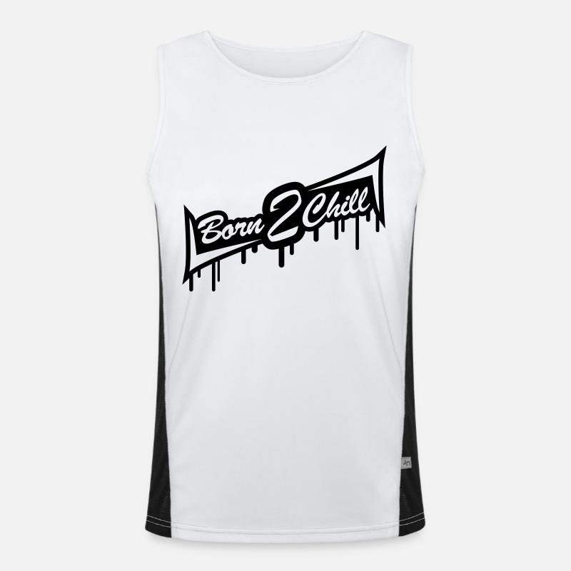 Born 2 Chill - Men's Functional Contrast Tank Top - white/black