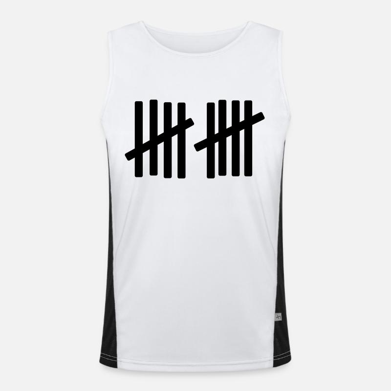 Strichliste - 10 Striche Funktionelles Kontrast-Tank Top für Männer 
