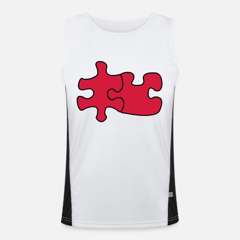 puzzle1 - Men's Functional Contrast Tank Top  - white/black