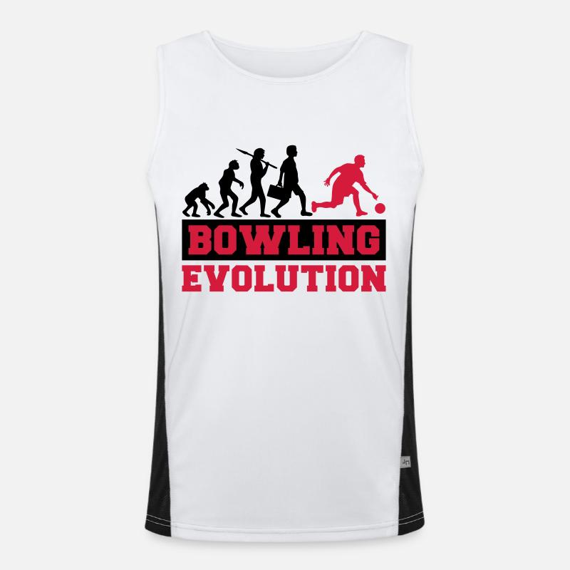 Bowling Evolution - Men's Functional Contrast Tank Top  - white/black