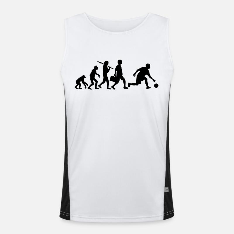 Evolution Of Bowling - Men's Functional Contrast Tank Top  - white/black
