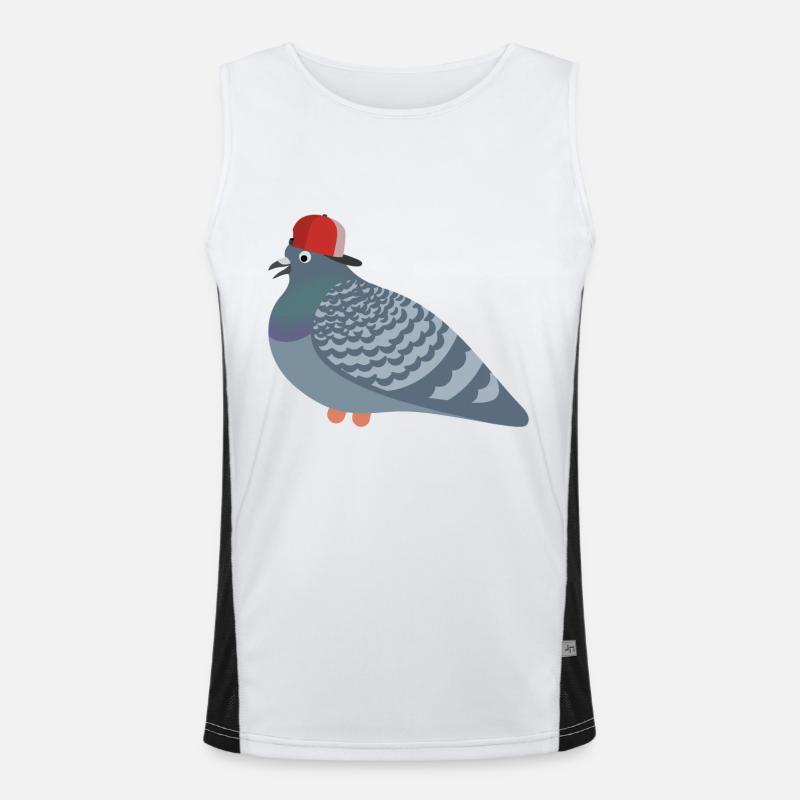 Cool Pigeon Friend Funktionelles Kontrast-Tank Top für Männer 