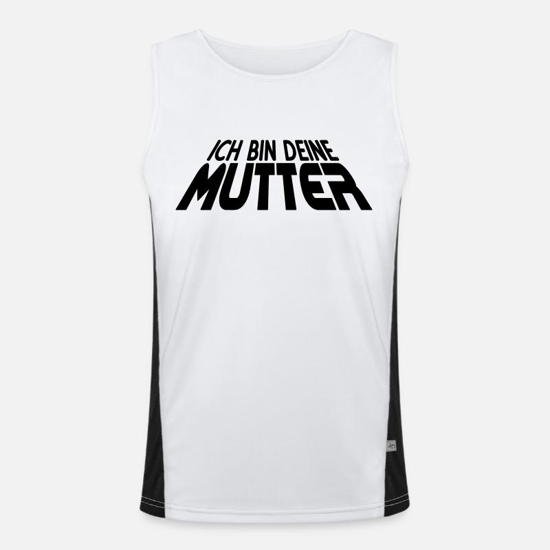 Ich bin deine MUTTER 3D (1c) - Men's Functional Contrast Tank Top  - white/black